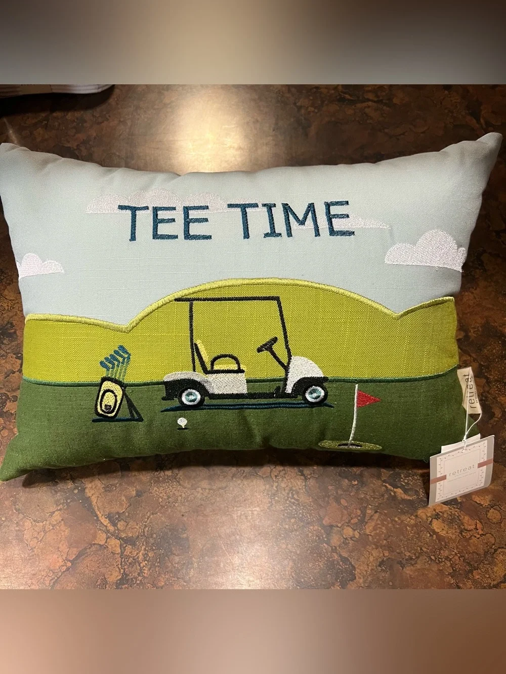 Golf Themed Tee Time Pillow NWT